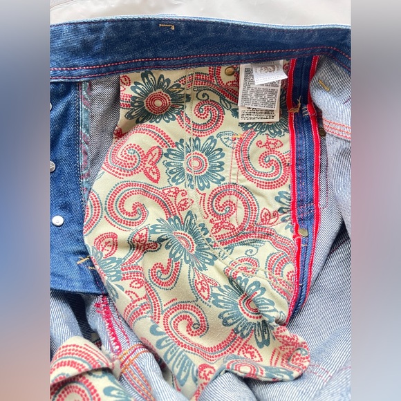 Diesel PREETO 32W Blue Jeans Flared Wide Leg Mens Faded Distressed Wash 00796 - Picture 12 of 14